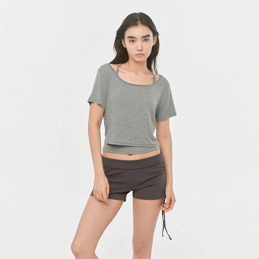 CONCHWEAR Striped layered tank top t-shirt set (3 colors)