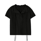 CEECI DRAWSTRING SHIRRING BLOUSE