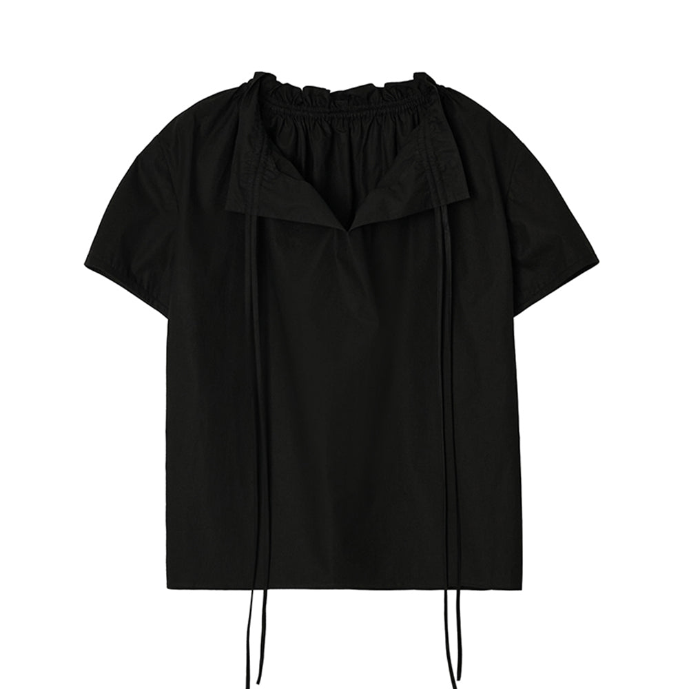 CEECI DRAWSTRING SHIRRING BLOUSE