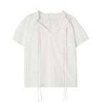 CEECI DRAWSTRING SHIRRING BLOUSE
