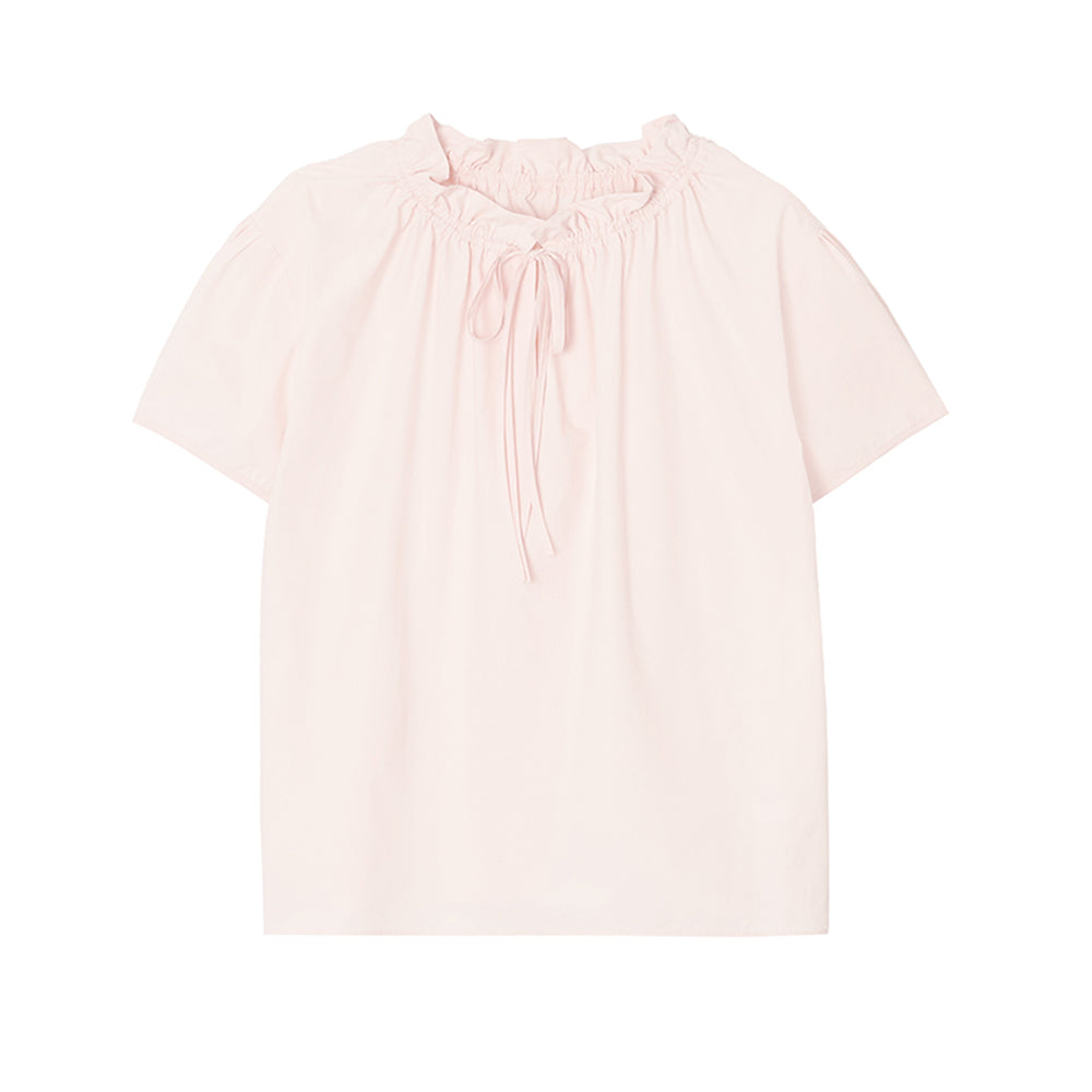 CEECI DRAWSTRING SHIRRING BLOUSE