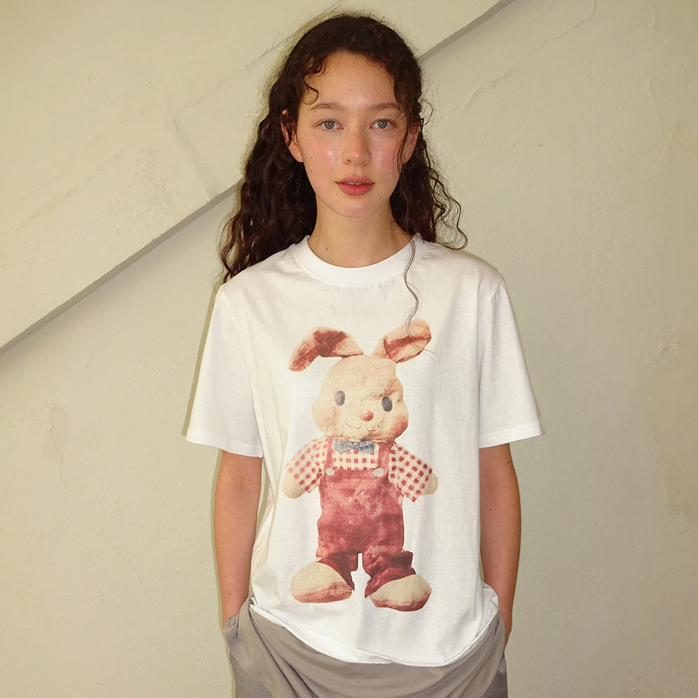 pesto [2nd reorder] RABBIT T-SHIRT WHITE