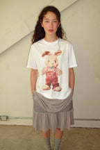 pesto [2nd reorder] RABBIT T-SHIRT WHITE