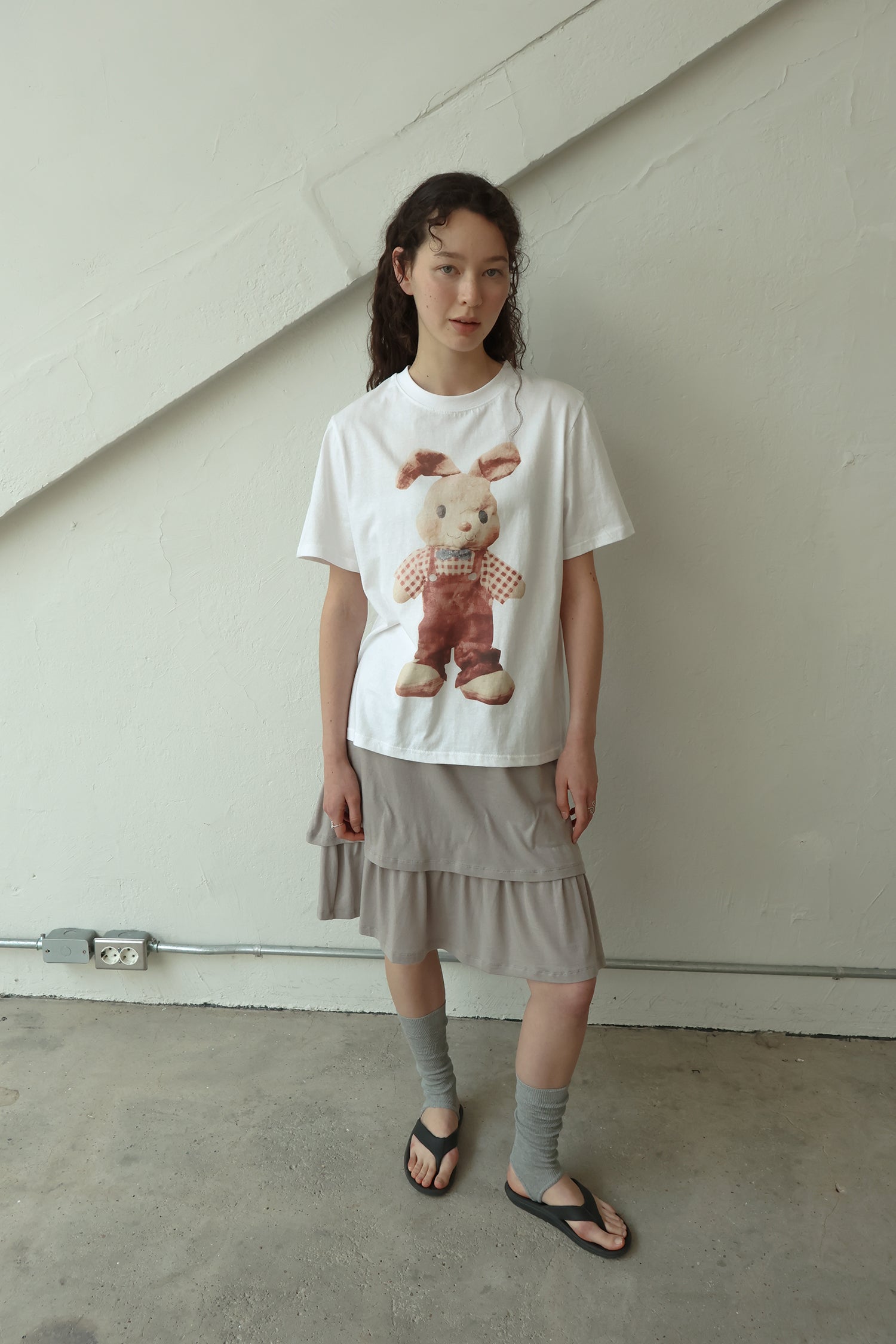 pesto [2nd reorder] RABBIT T-SHIRT WHITE