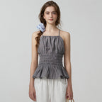 THE BARNNET Eddy Check Halter Neck Blouse_Grey