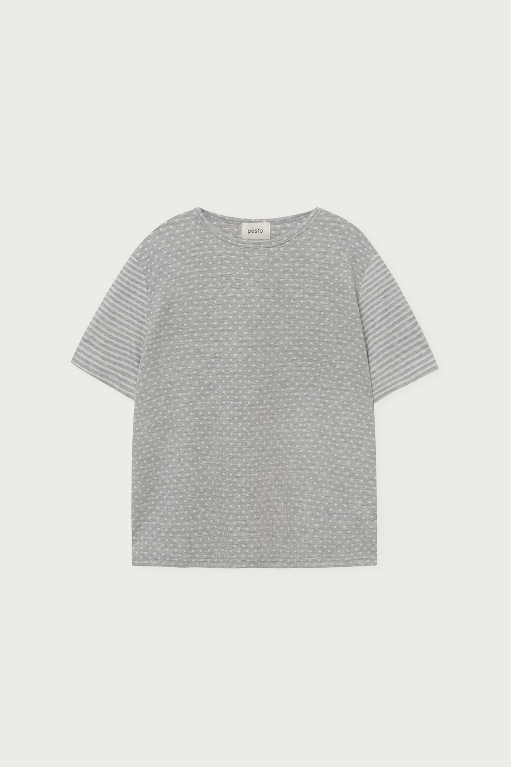 pesto [2nd reorder] DOT STRIPE DOUBLE SIDED T-SHIRT MOON