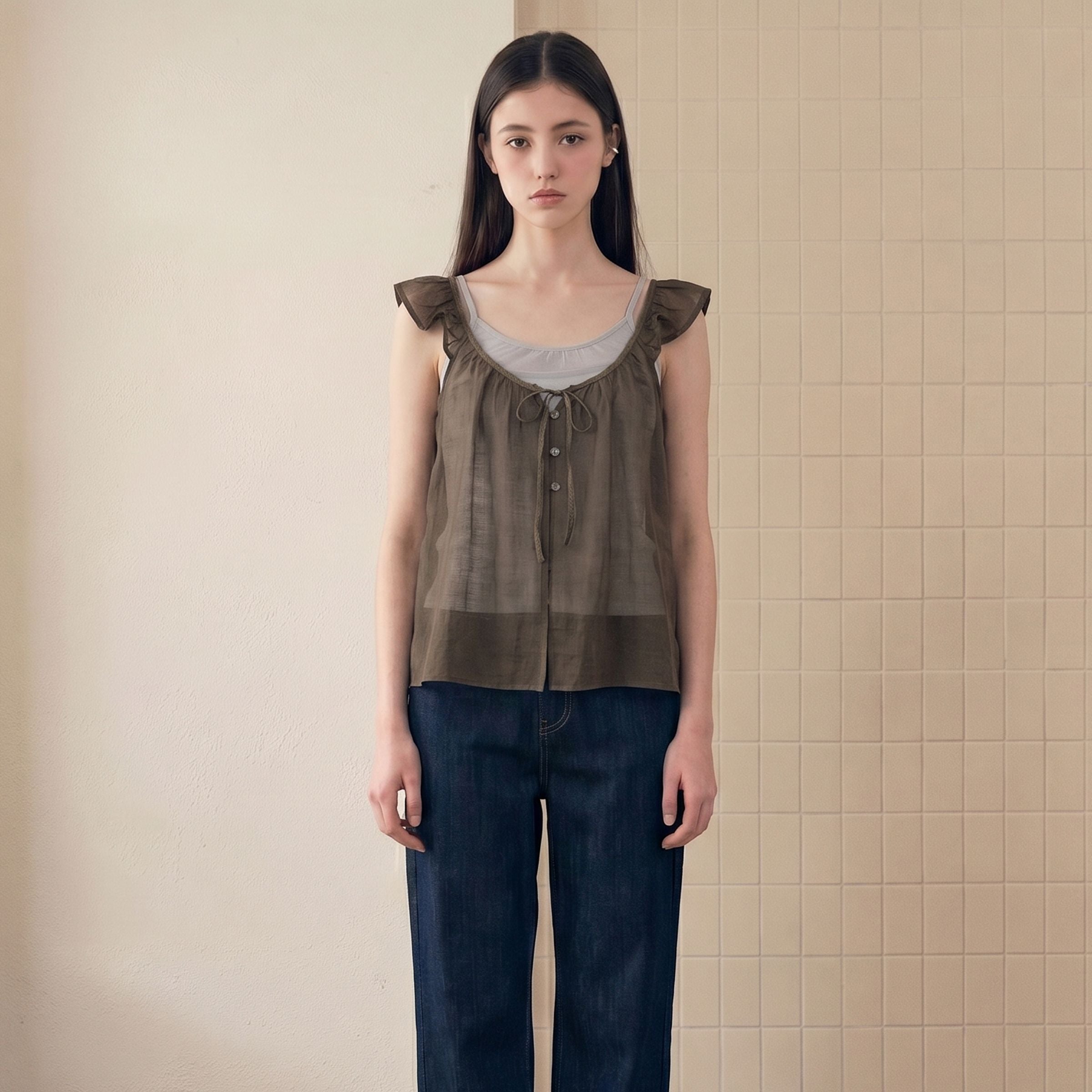 JUCYJUDY 2-in-1 see-a-blouse J1BL329H