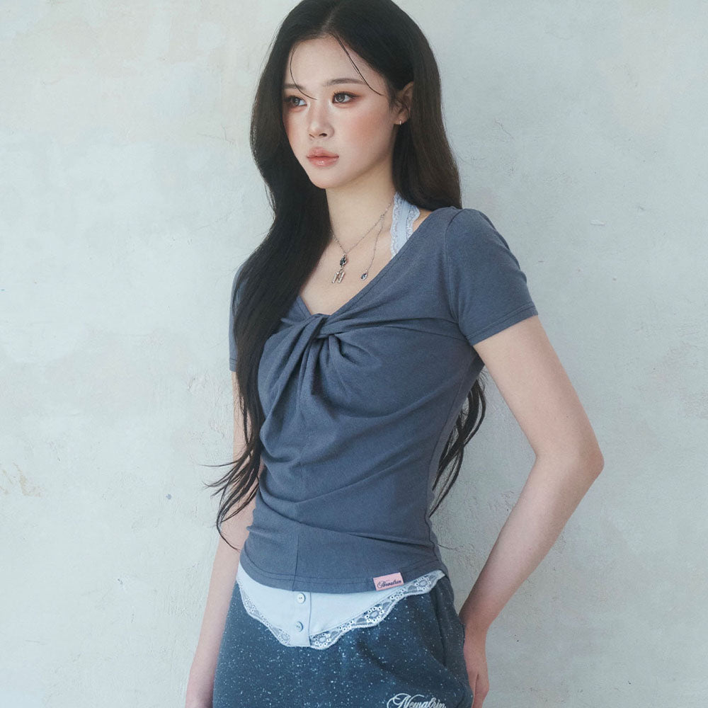 NEWALRIN Luna Summer Twisted Shirring Top (6Colors)