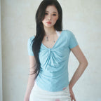 NEWALRIN Luna Summer Twisted Shirring Top (6Colors)