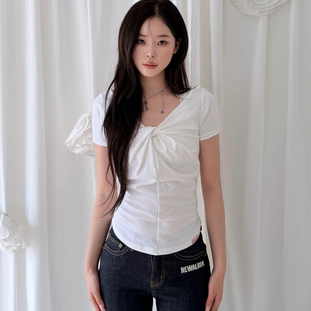NEWALRIN Luna Summer Twisted Shirring Top (6Colors)