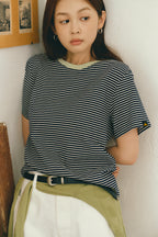 LE MONT ST MICHEL Le Mont Saint-Michel Cotton Stripe T-shirt_VER.2_2color