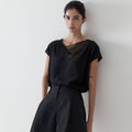 HAE BY HAEKIM [Essential] Drape chiffon blouse_black