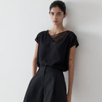 HAE BY HAEKIM [Essential] Drape chiffon blouse_black
