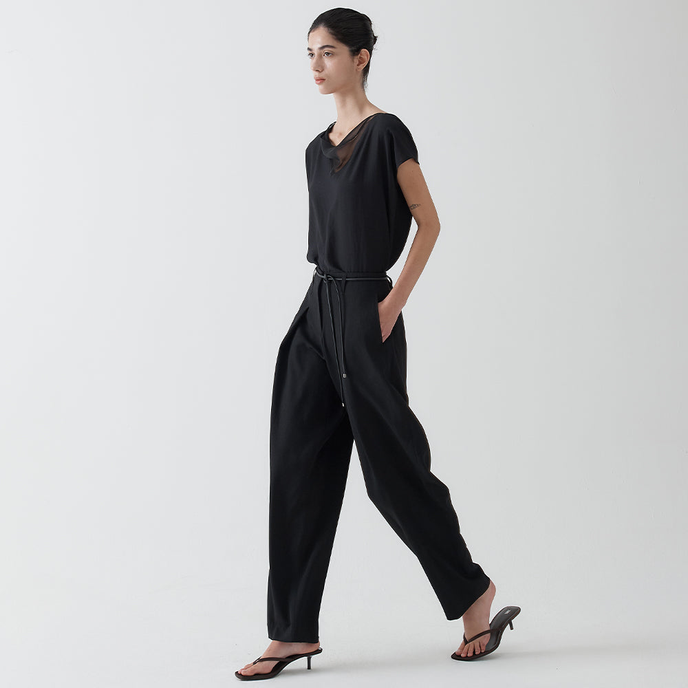HAE BY HAEKIM [Essential] Drape chiffon blouse_black