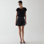 HAE BY HAEKIM [Essential] Drape chiffon blouse_black