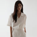 HAE BY HAEKIM [Essential] Open collar basic shirt_Ivory
