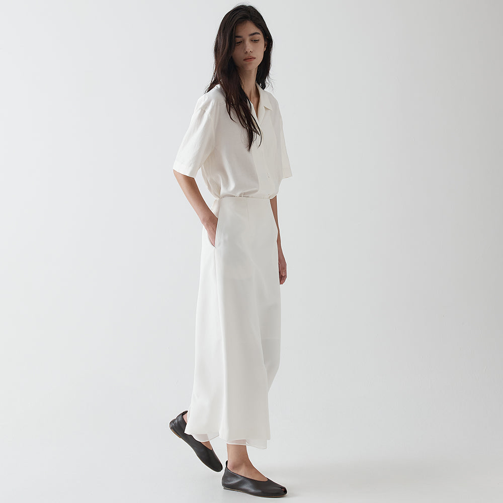 HAE BY HAEKIM [Essential] Open collar basic shirt_Ivory
