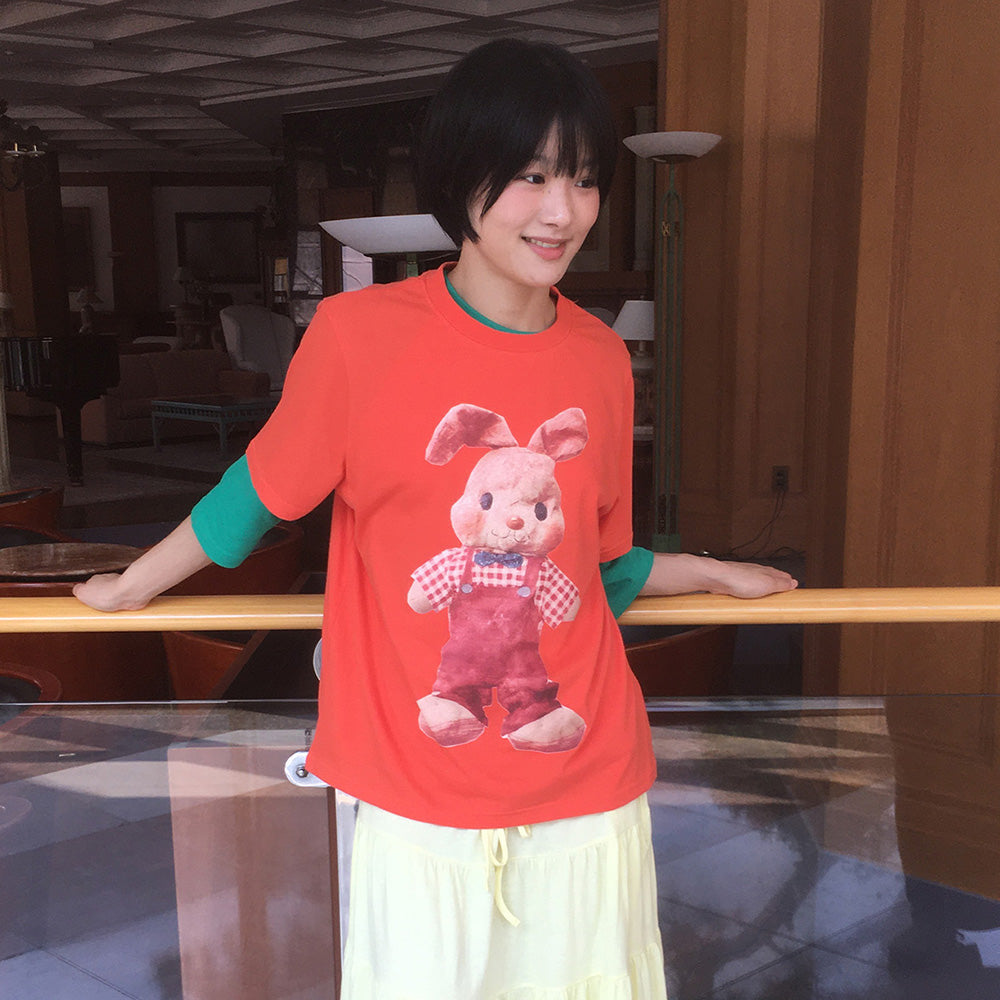 pesto [2nd reorder] RABBIT T-SHIRT ORANGE