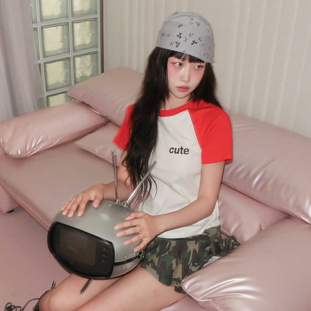 KIKOZY So Cute Raglan T-shirt_Red