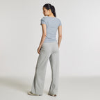 NEW BALANCE NBNEG3W122 / WOMEN NB-FLOWY Henry neck short sleeve T-shirt (L/BLUE)