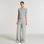 NEW BALANCE NBNEG3W122 / WOMEN NB-FLOWY Henry neck short sleeve T-shirt (L/BLUE)