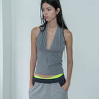 CERRIC Halter Neck Cami Top _ Gray