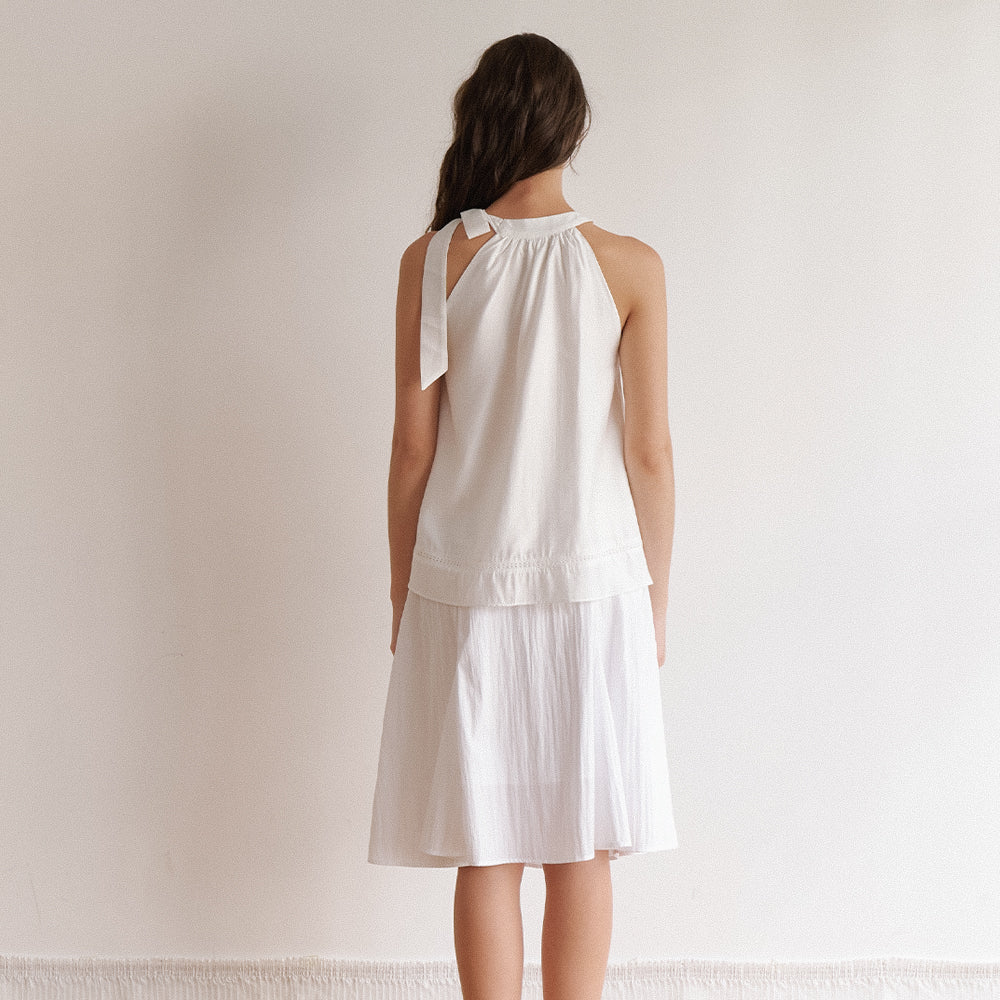 KINDABABY [Series PICK] soft halter blouse - white