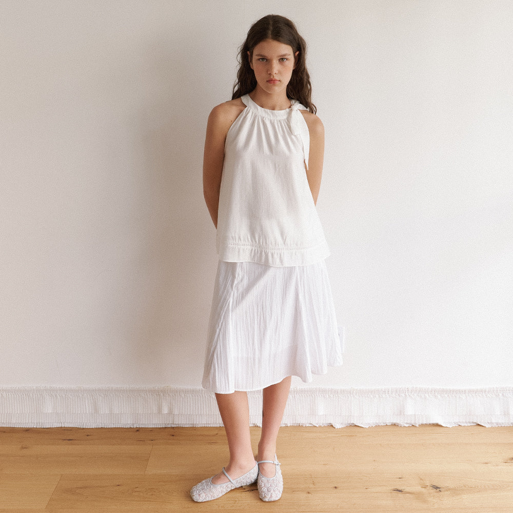 KINDABABY [Series PICK] soft halter blouse - white