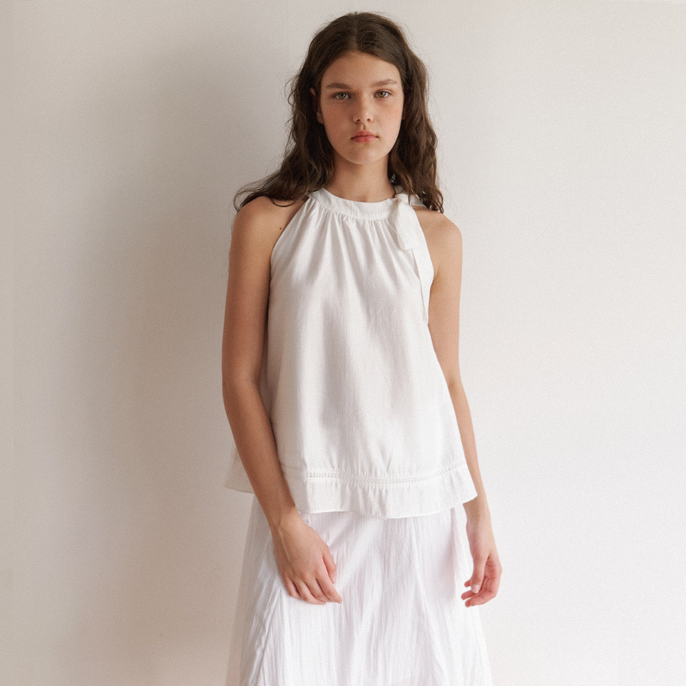 KINDABABY [Series PICK] soft halter blouse - white