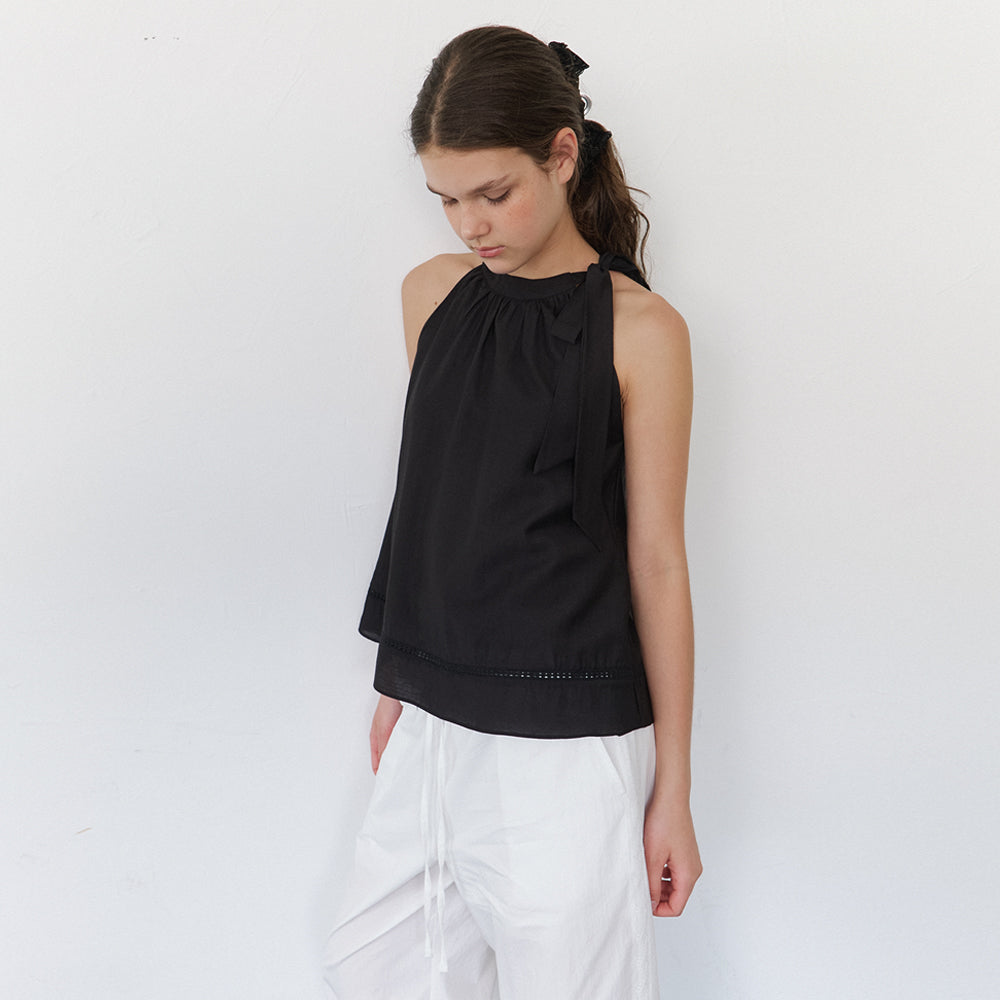KINDABABY soft halter blouse - black