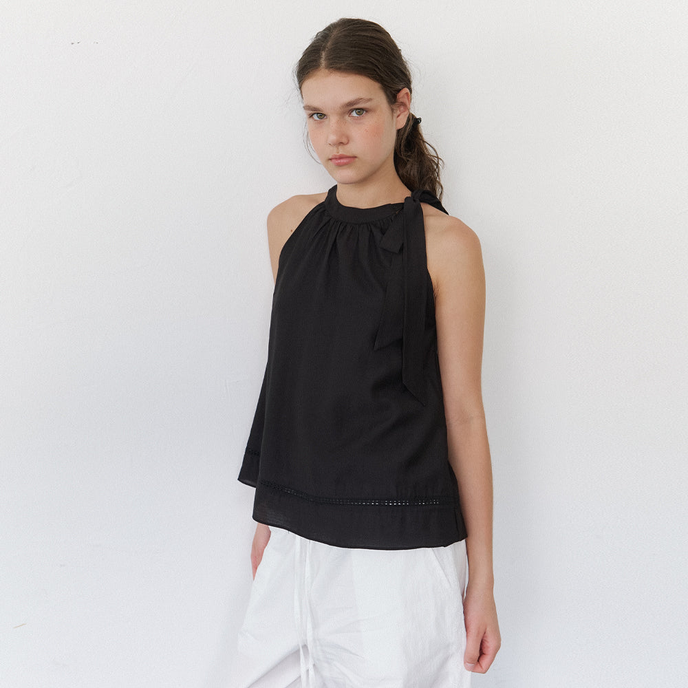 KINDABABY soft halter blouse - black