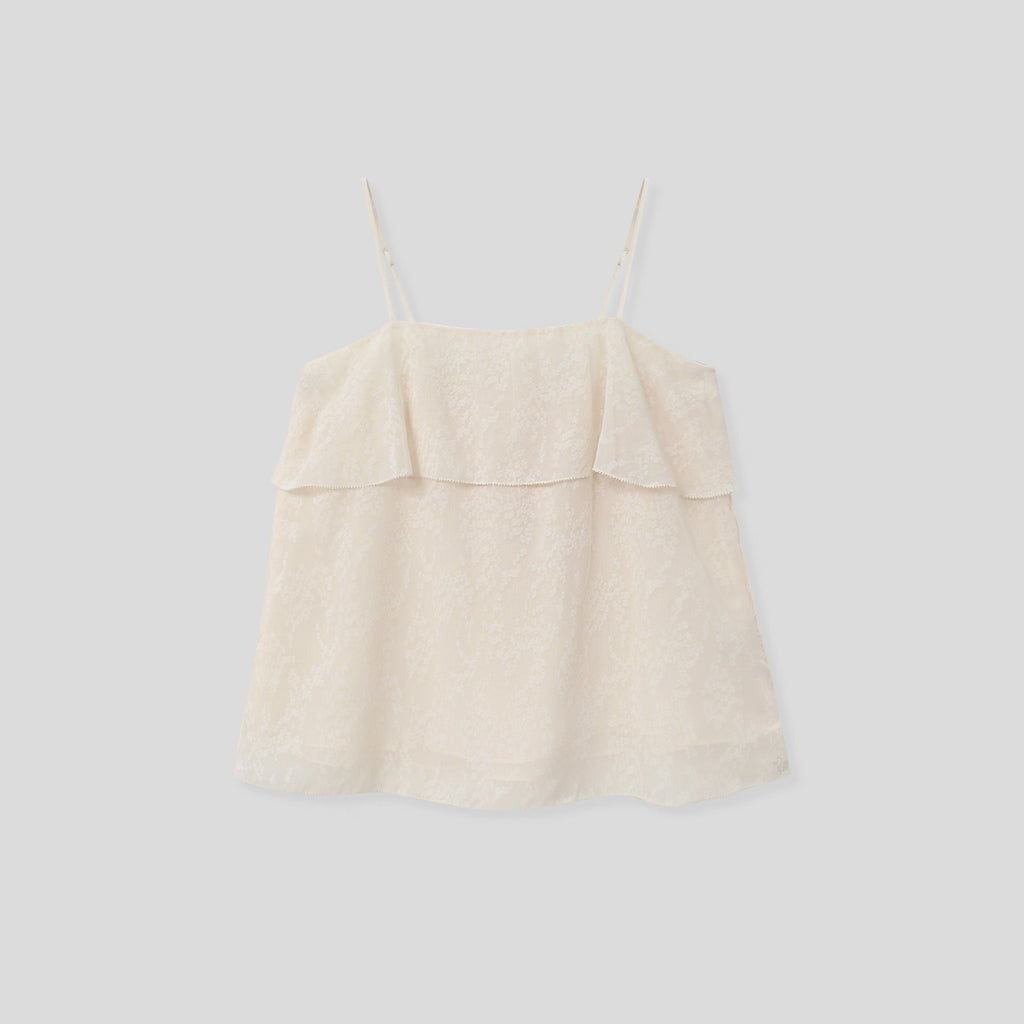 ELLOGE Odette Layer Sleeveless Top (Blush Cream)