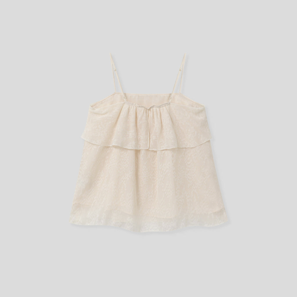 ELLOGE Odette Layer Sleeveless Top (Blush Cream)