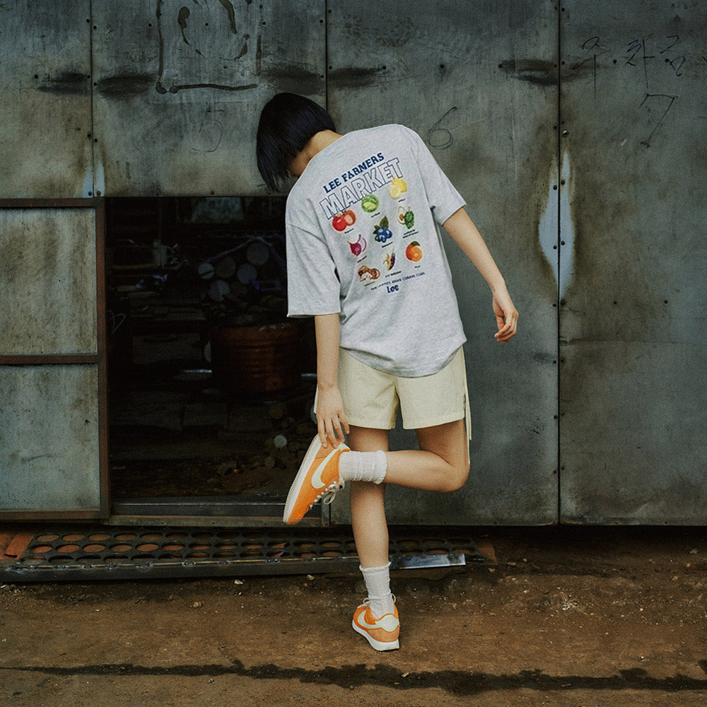 Lee Women Vegetable Collage T-Shirt Light Gray