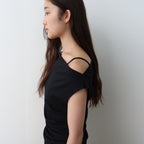 AREYOU SEOUL SIDE TUCK SLEEVELESS TOP, BLACK