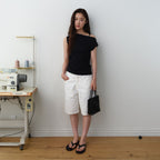 AREYOU SEOUL SIDE TUCK SLEEVELESS TOP, BLACK