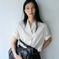 ROUGH SIDE WHITE LABEL Vernal Half Shirt Ivory
