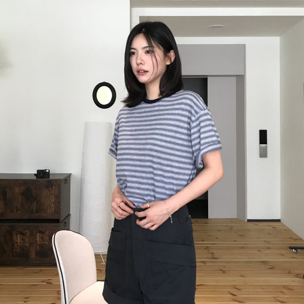 GROVE TANI STRIPE H/S T-SHIRT (4COLOR)