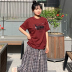 CARGOBROS American Vintage Lady Short Sleeve T-Shirt (Wine)