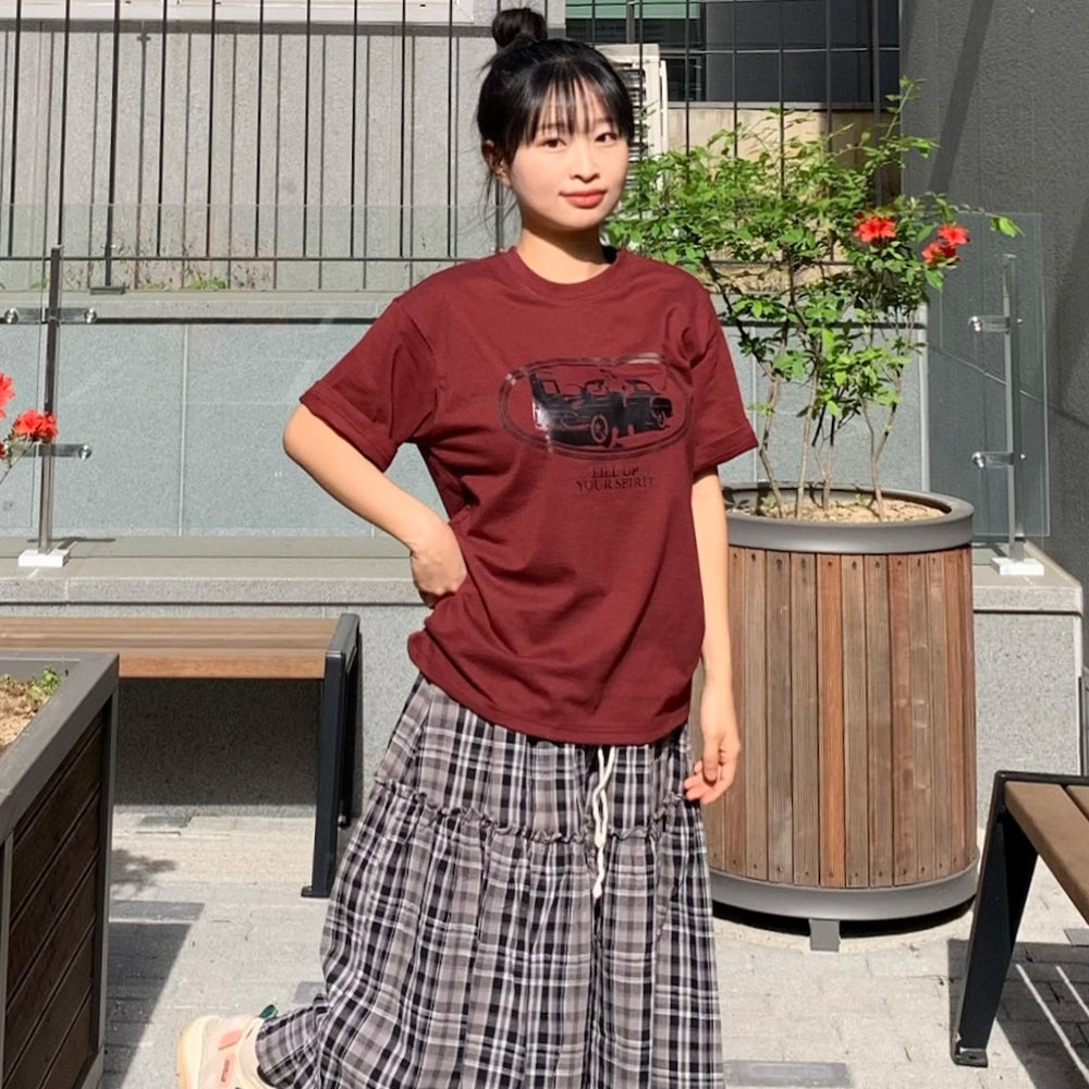 CARGOBROS American Vintage Lady Short Sleeve T-Shirt (Wine)
