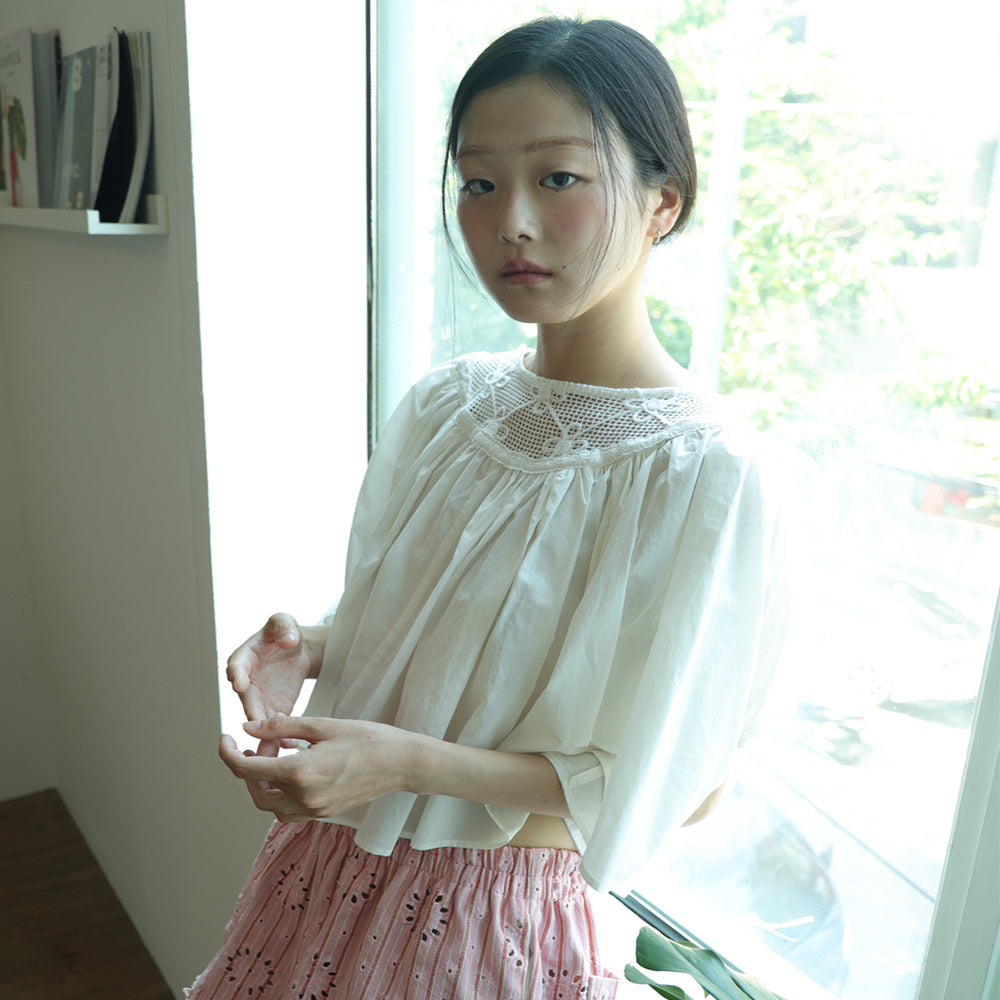 SORDI Two-Way Lace Blouse_white