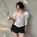 THE LILLE Loire Lace Blouse_Ivory