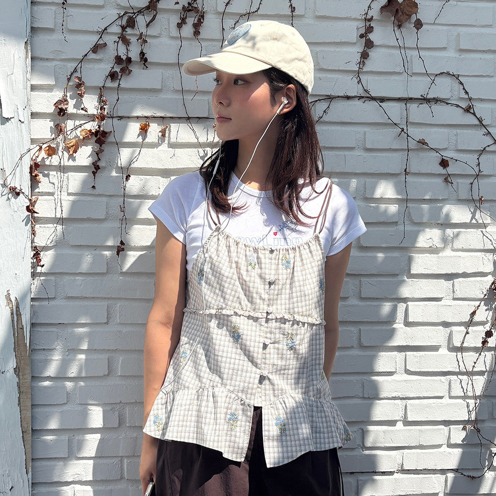DEWL [Duelling] Flower check tank top LE_D262MSC152