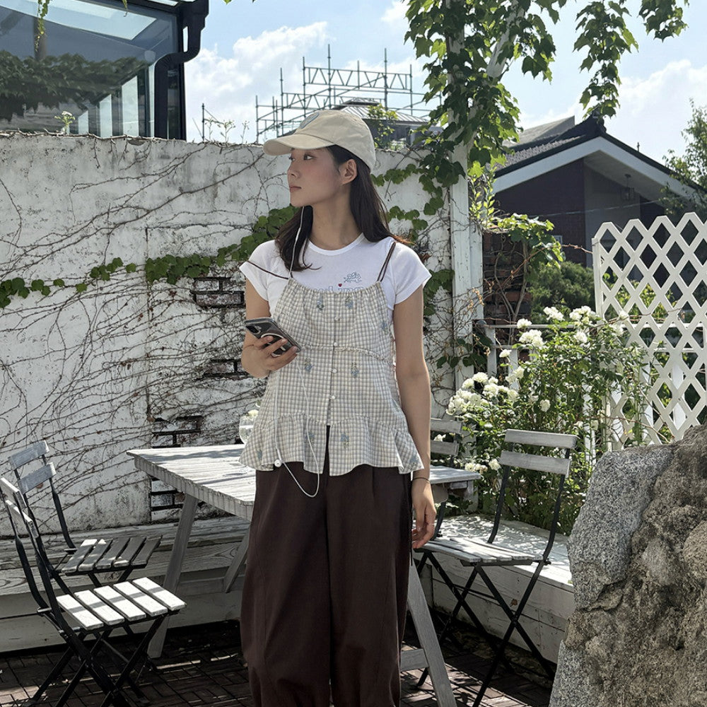 DEWL [Duelling] Flower check tank top LE_D262MSC152