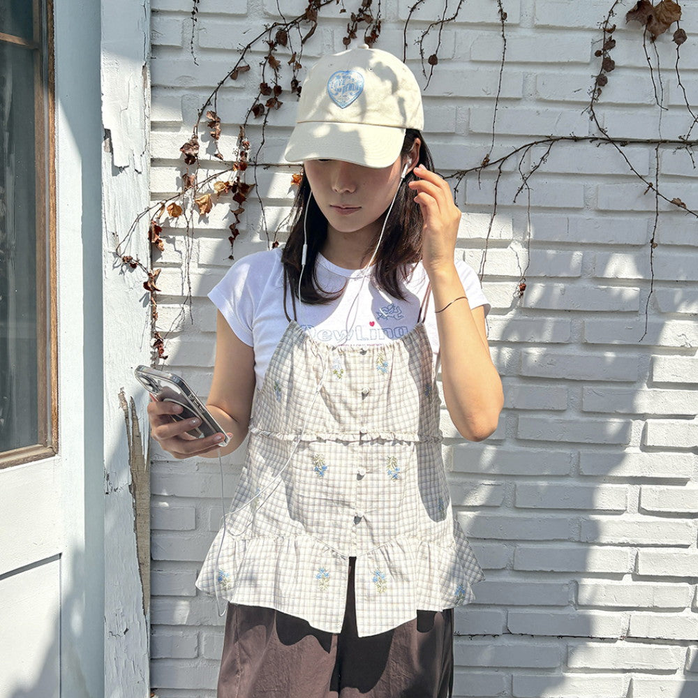DEWL [Duelling] Flower check tank top LE_D262MSC152