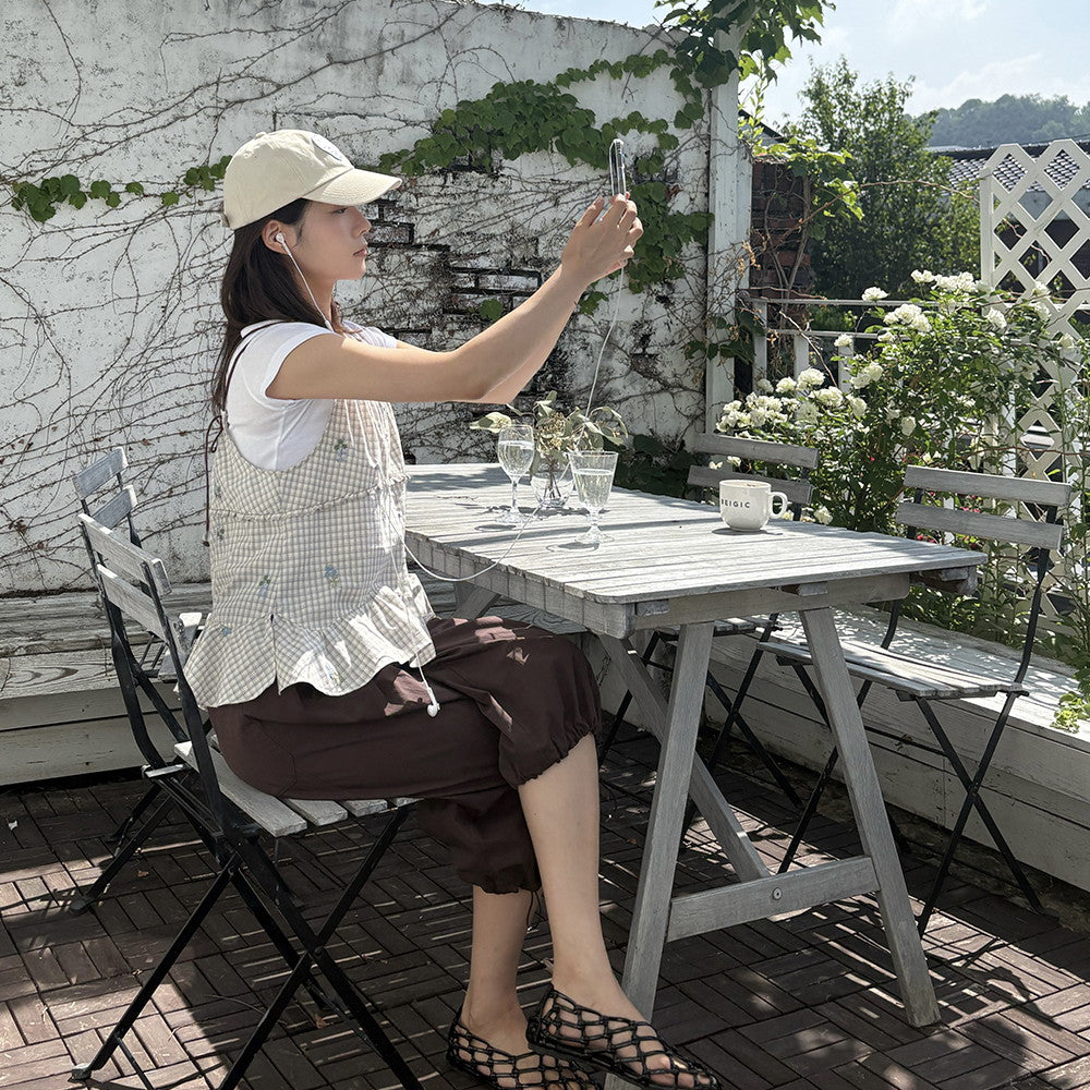 DEWL [Duelling] Flower check tank top LE_D262MSC152