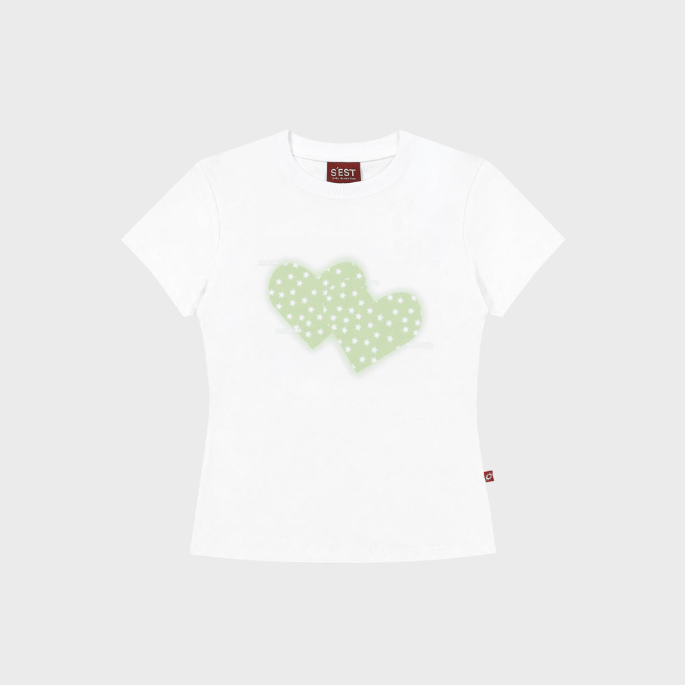 S'EST Twin Heart T-shirts White