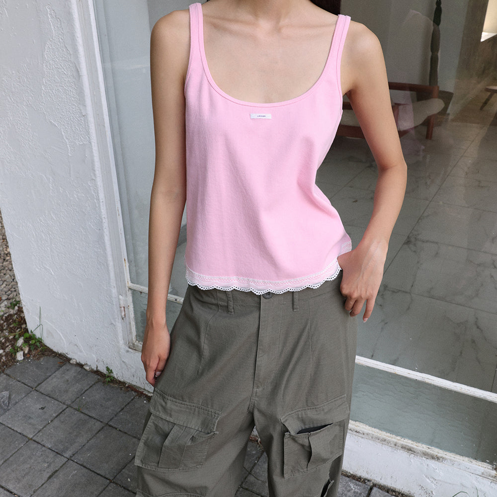 LANGER [PLC] sherbet lace sleeveless top_4Colors