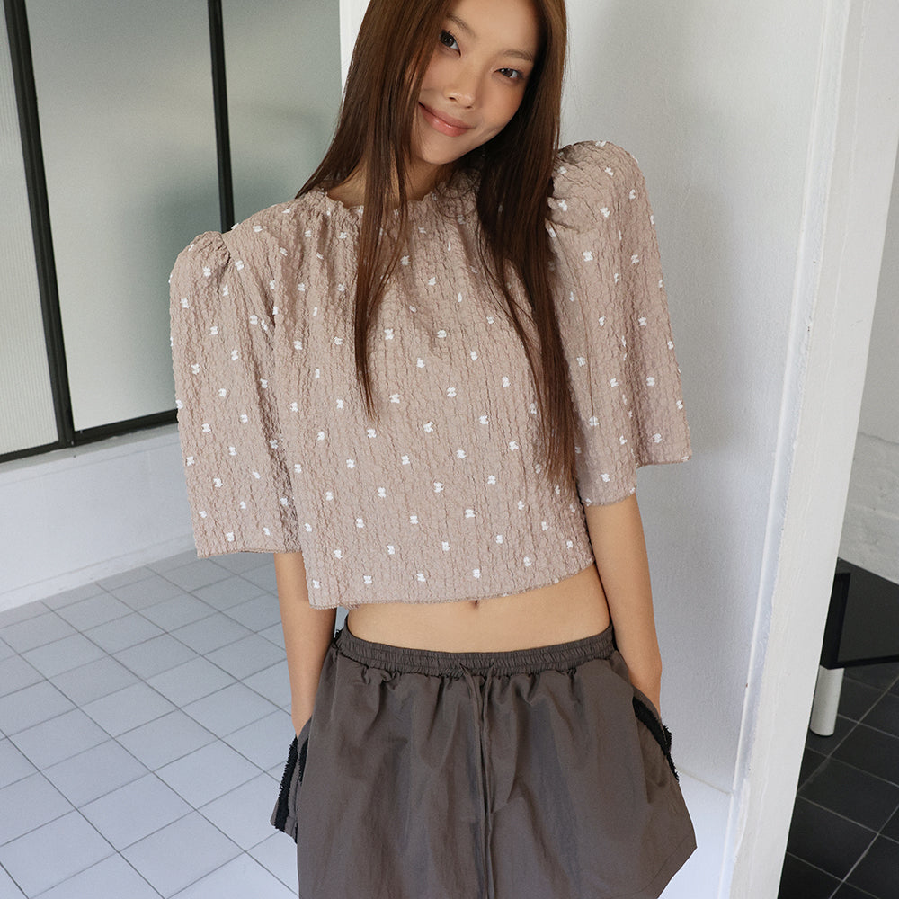 LANGER [PLC] siru puff blouse_4Colors
