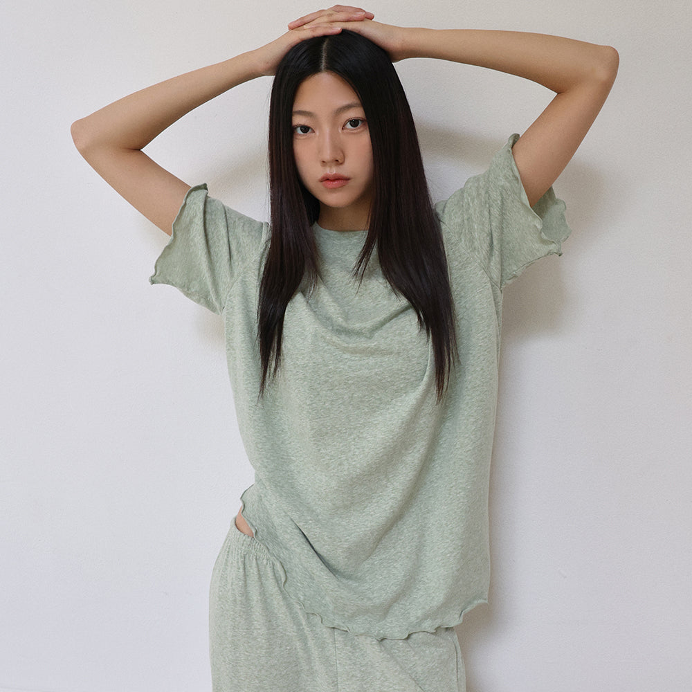 LANGER [PLC] cottoning label t-shirt_5Colors